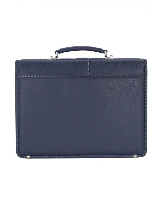 Lacivert Vintage Klasik Tarz A4 Kağıt Uyumlu Evrak Çantası