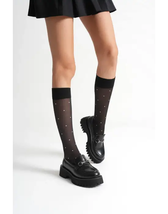 Lara Toka Detaylı Siyah Günlük Loafer Ayakkabı