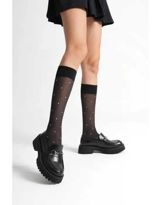 Lara Toka Detaylı Siyah Günlük Loafer Ayakkabı