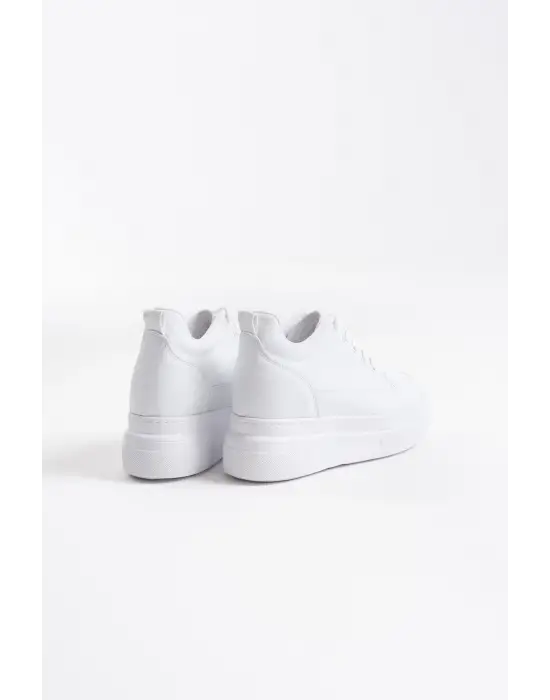 Lauren Kadın Gizli Topuk Mat Beyaz Spor Ayakkabı