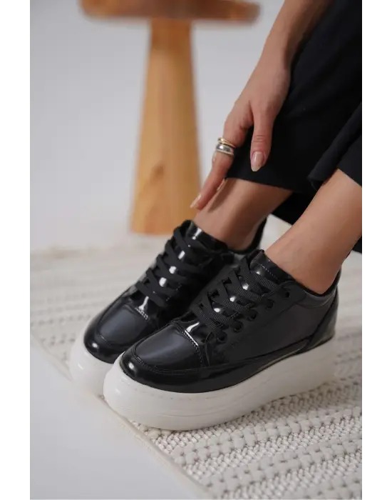 Lauren Kadın Gizli Topuk Sİyah Spor Ayakkabı