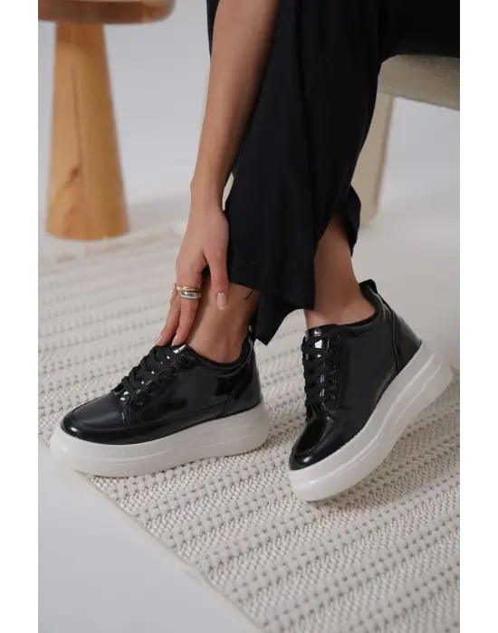 Lauren Kadın Gizli Topuk Sİyah Spor Ayakkabı