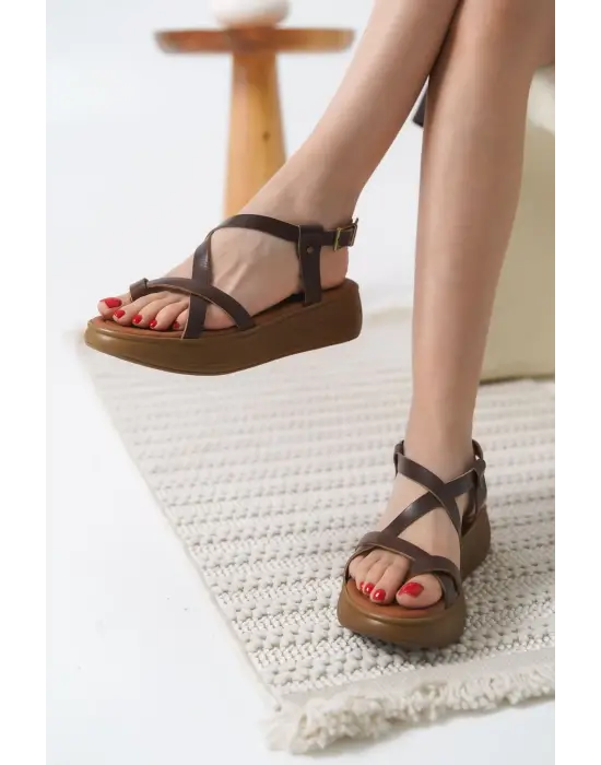 Legia Acı Kahve Hakiki Deri Sandalet