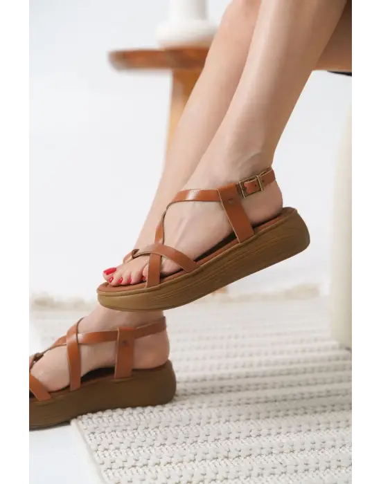 Legia Taba Hakiki Deri Sandalet