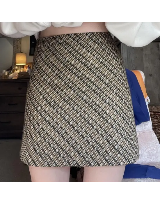 Likralı A Kalite Mini Etek Çokrenkli