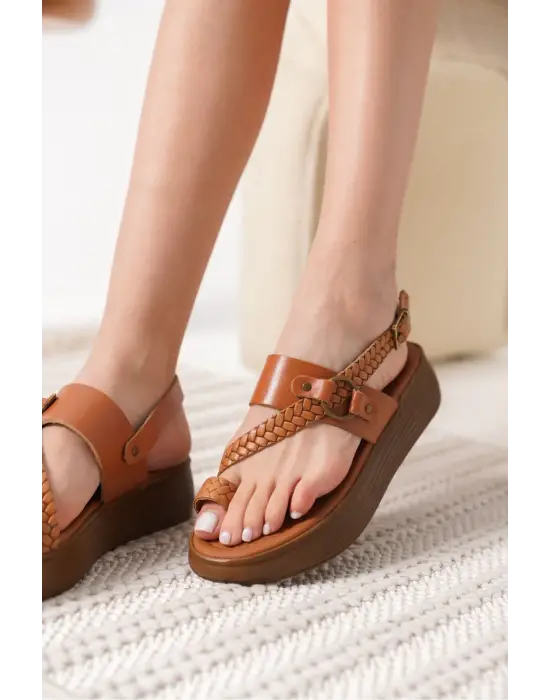 Likya Taba Hakiki Deri Sandalet