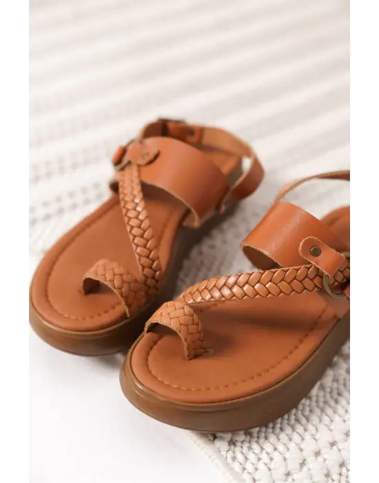 Likya Taba Hakiki Deri Sandalet