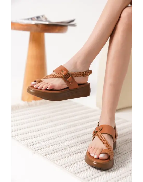 Likya Taba Hakiki Deri Sandalet