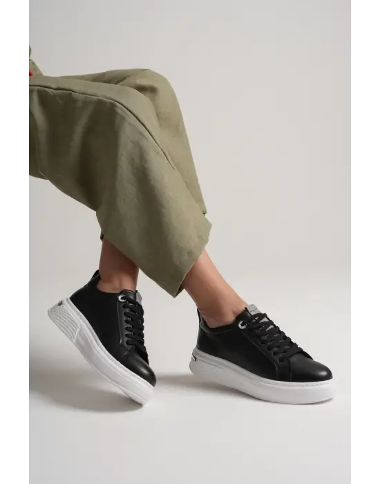 Liza Kadın Şık Günlük Siyah Sneaker