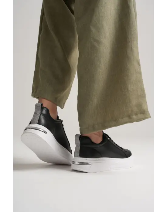 Liza Kadın Şık Günlük Siyah Sneaker