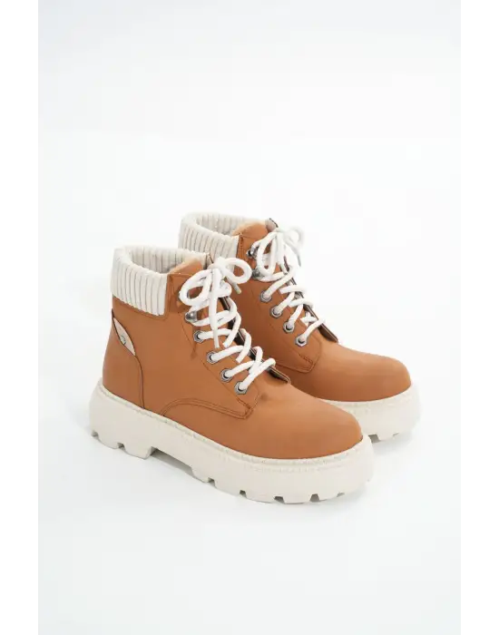 Taba Süet Bağcıklı Kalın Taban Kadın Günlük Bot