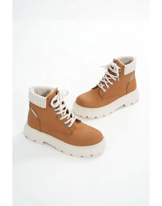 Taba Süet Bağcıklı Kalın Taban Kadın Günlük Bot