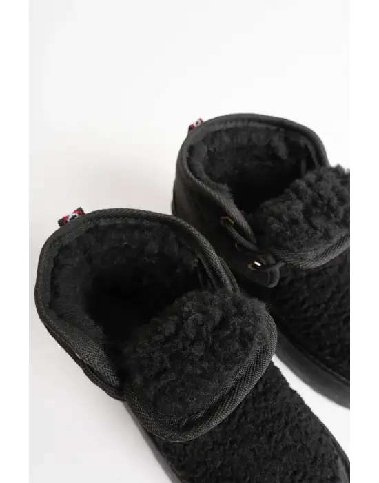 Loana Siyah Kürklü Kadın Kışlık Kalın Tabanlı Bot