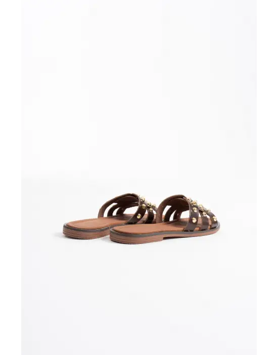 Loose Acı Kahve Hakiki Deri Terlik