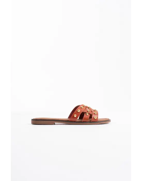 Loose Kiremit Hakiki Deri Terlik