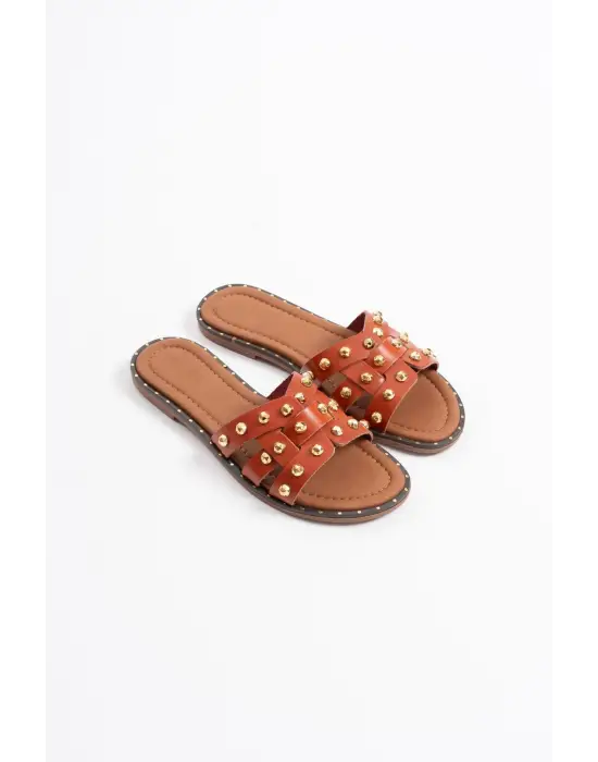 Loose Kiremit Hakiki Deri Terlik