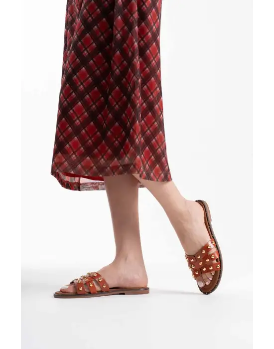 Loose Kiremit Hakiki Deri Terlik