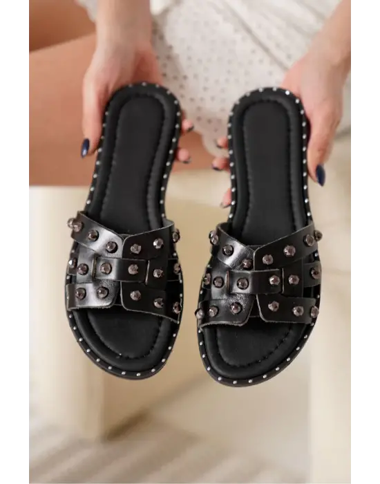 Loose Siyah Hakiki Deri Terlik