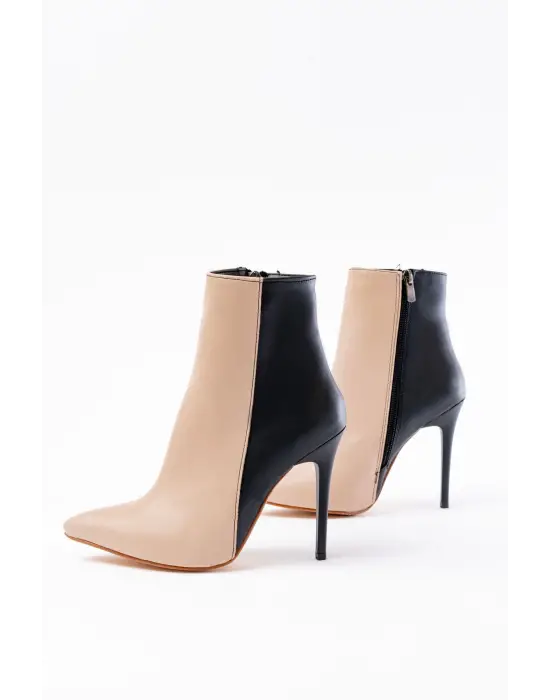 Nut Yüksek İnce Topuklu Fermuarlı Kadın Bot