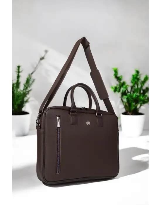 Lüx Unisex Kahverengi Laptop & Evrak Çantası 13-14.6 inç