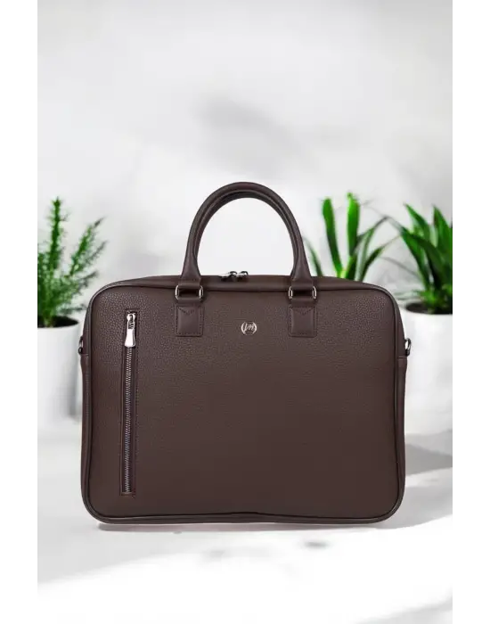 Lüx Unisex Kahverengi Laptop & Evrak Çantası 13-14.6 inç