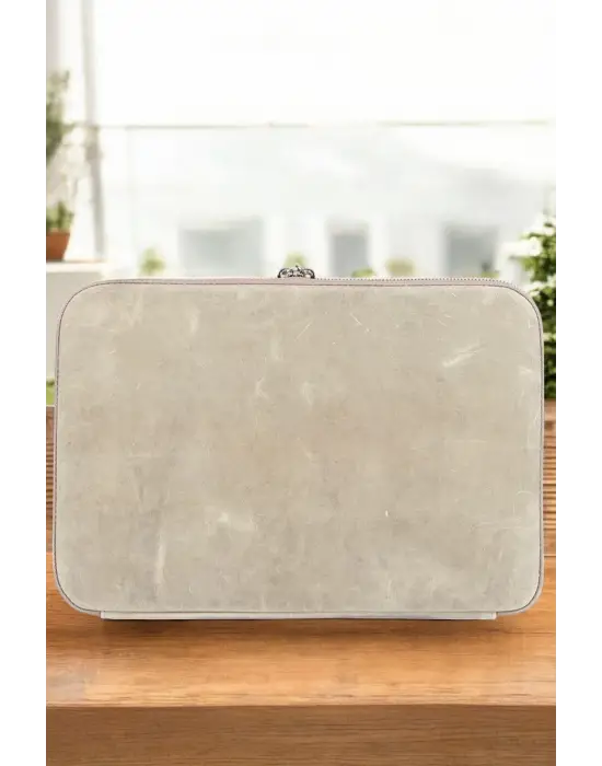 Macbook Air Pro 13 & 13.3 İnç Hakiki Deri Bej Laptop Kılıfı
