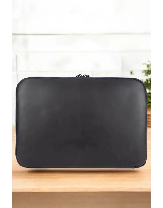 Macbook Air Pro 13 & 13.3 İnç Hakiki Deri Lacivert Laptop Kılıfı