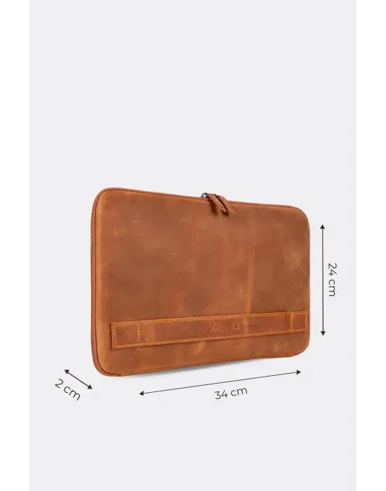Macbook Air Pro 13 & 13.3 İnç Hakiki Deri Taba Laptop Kılıfı
