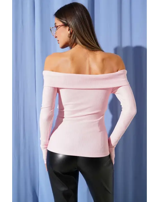 Madonna Çapraz Yaka Bluz Pembe T4331