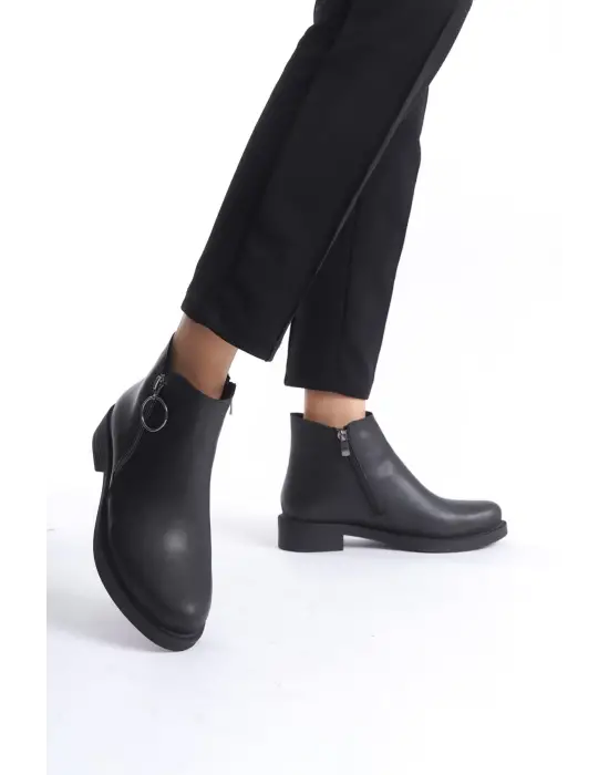 Margaret Fermuarlı Ortopedik Taban Topuklukadın Bot - St - Siyah