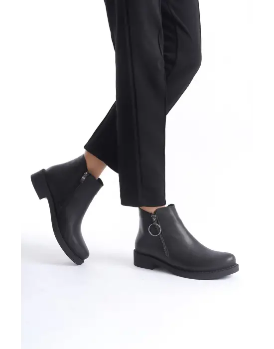 Margaret Fermuarlı Ortopedik Taban Topuklukadın Bot - St - Siyah