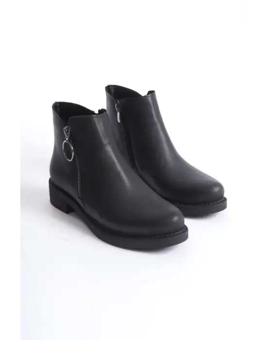 Margaret Fermuarlı Ortopedik Taban Topuklukadın Bot - St - Siyah