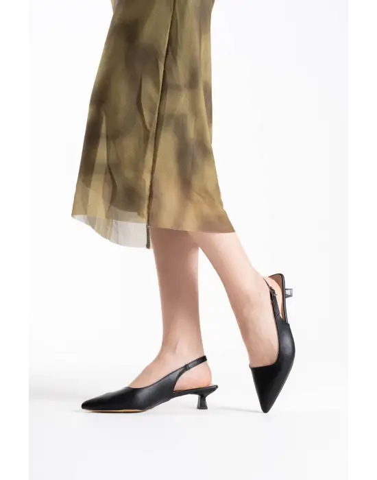 Maried Siyah Cilt Kadın Ayakkabı