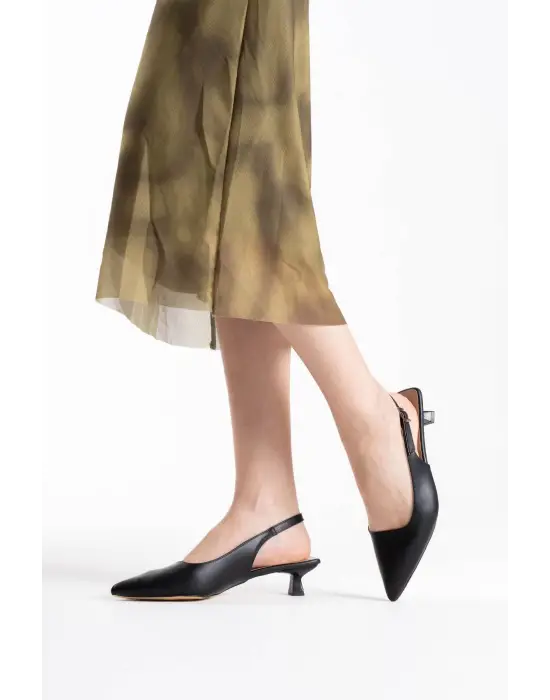 Maried Siyah Cilt Kadın Ayakkabı