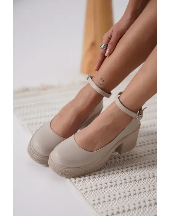 Marla Kadın Bej Bilekten Baretli Günlük Ayakkabı