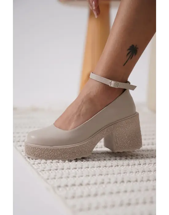 Marla Kadın Bej Bilekten Baretli Günlük Ayakkabı