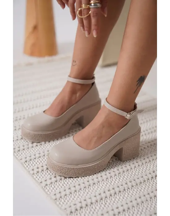 Marla Kadın Bej Bilekten Baretli Günlük Ayakkabı