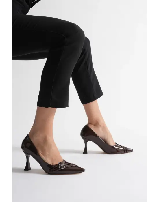 Maya Kadın Acı Kahve Rugan Ayakkabı