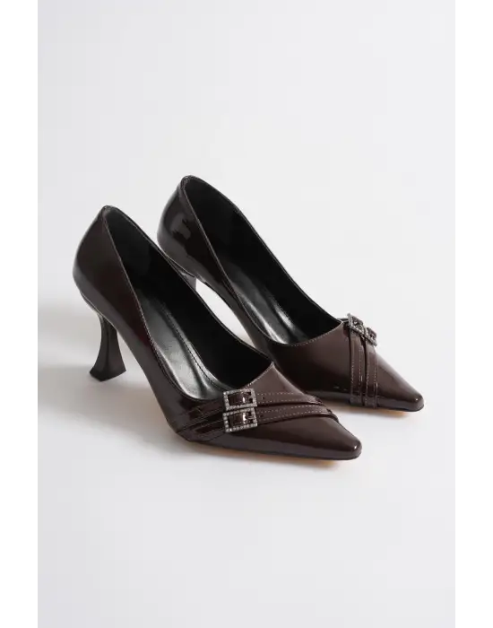 Maya Kadın Acı Kahve Rugan Ayakkabı