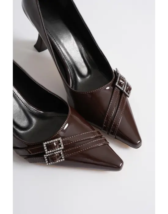 Maya Kadın Acı Kahve Rugan Ayakkabı