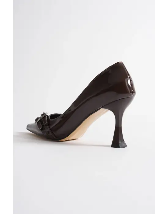 Maya Kadın Acı Kahve Rugan Ayakkabı