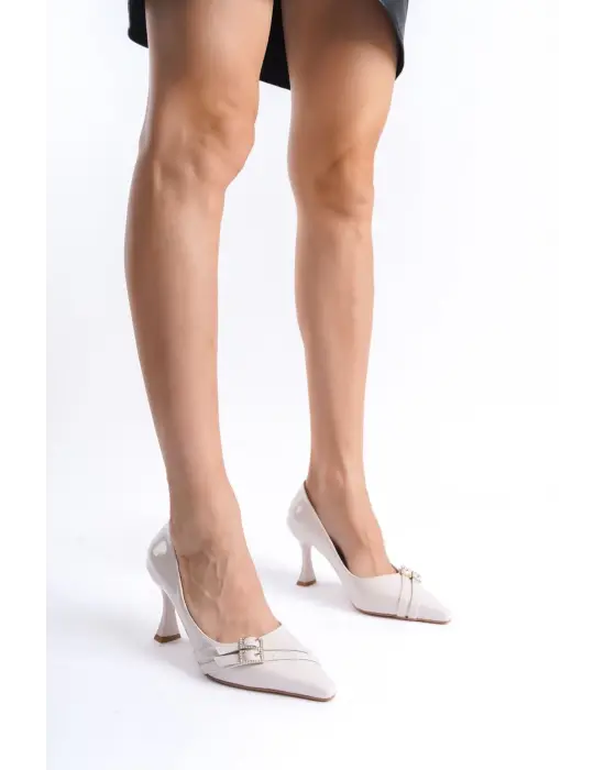 Maya Kadın BejRugan Topuklu Ayakkabı