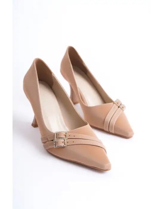 Maya Kadın Nude Saten Topuklu Ayakkabı