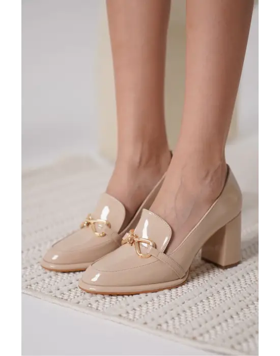 Melly Nude Rugan Kadın Topuklu Ayakkabı