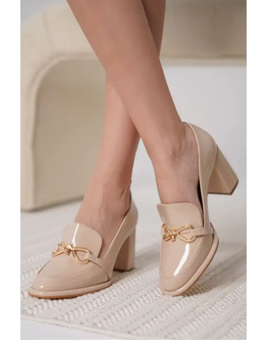 Melly Nude Rugan Kadın Topuklu Ayakkabı