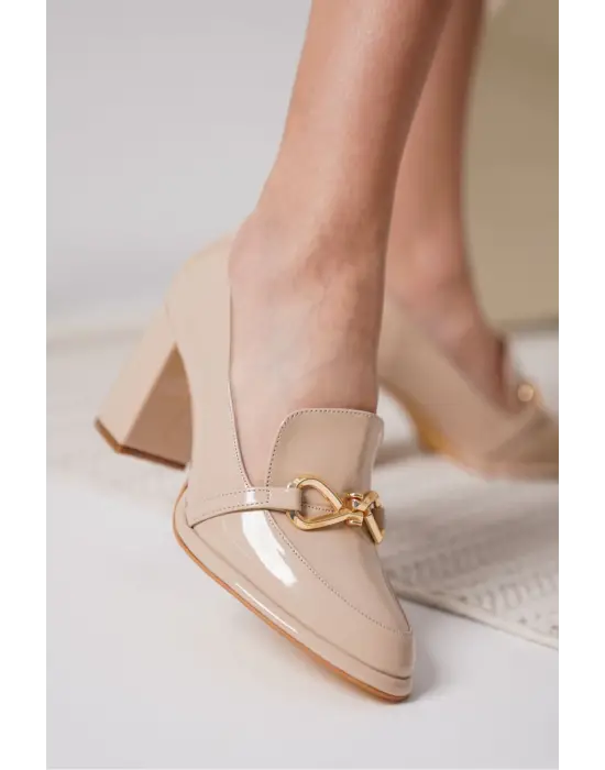 Melly Nude Rugan Kadın Topuklu Ayakkabı