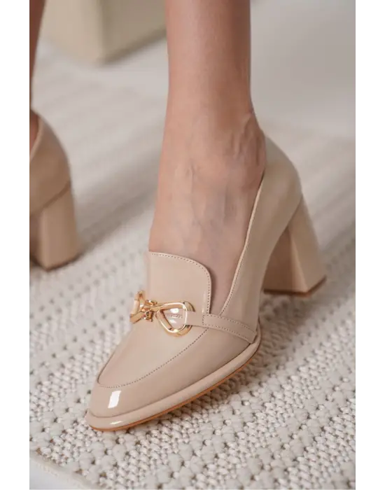 Melly Nude Rugan Kadın Topuklu Ayakkabı