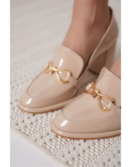 Melly Nude Rugan Kadın Topuklu Ayakkabı