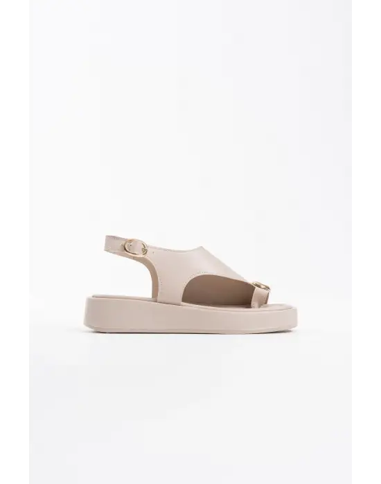 Milena Bej Cilt Toka Detaylı Sandalet