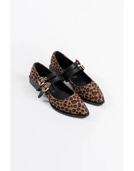 Murder Leopar Kemer Detaylı Kadın Topuklu Ayakkabı